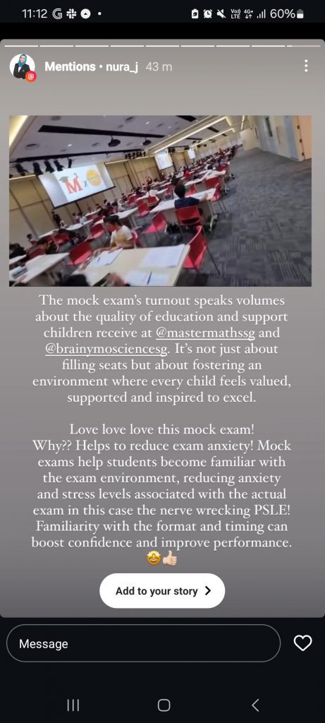 Parent's Sharing on PSLE Mock Exams