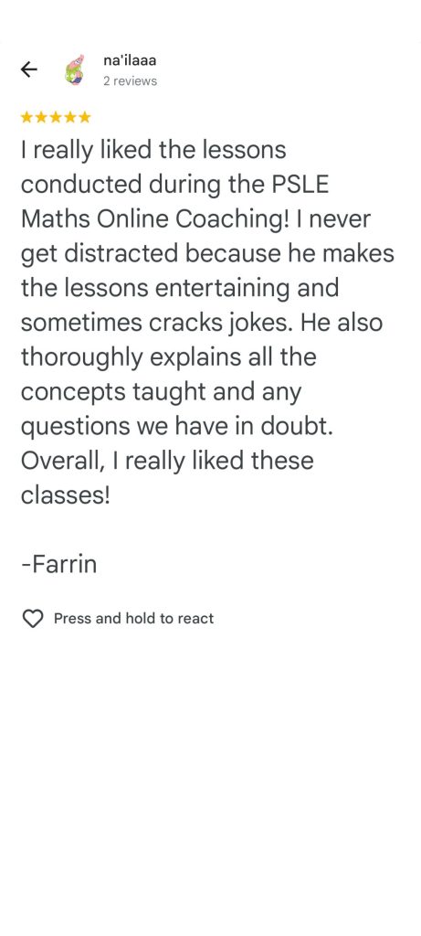 Google Reviews for PSLE Coaching (1)