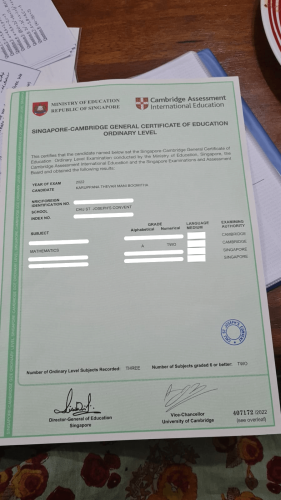 Boomitha O Level Result